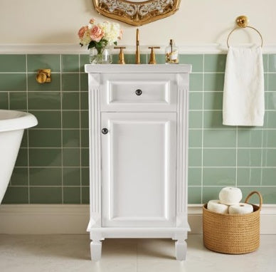 Bathroom Dressing Table With Basin, Dressing Table Sink Cabinet With Door, Independent Bathroom Storage Cabinet With Sink Set  No Mirror And Faucet