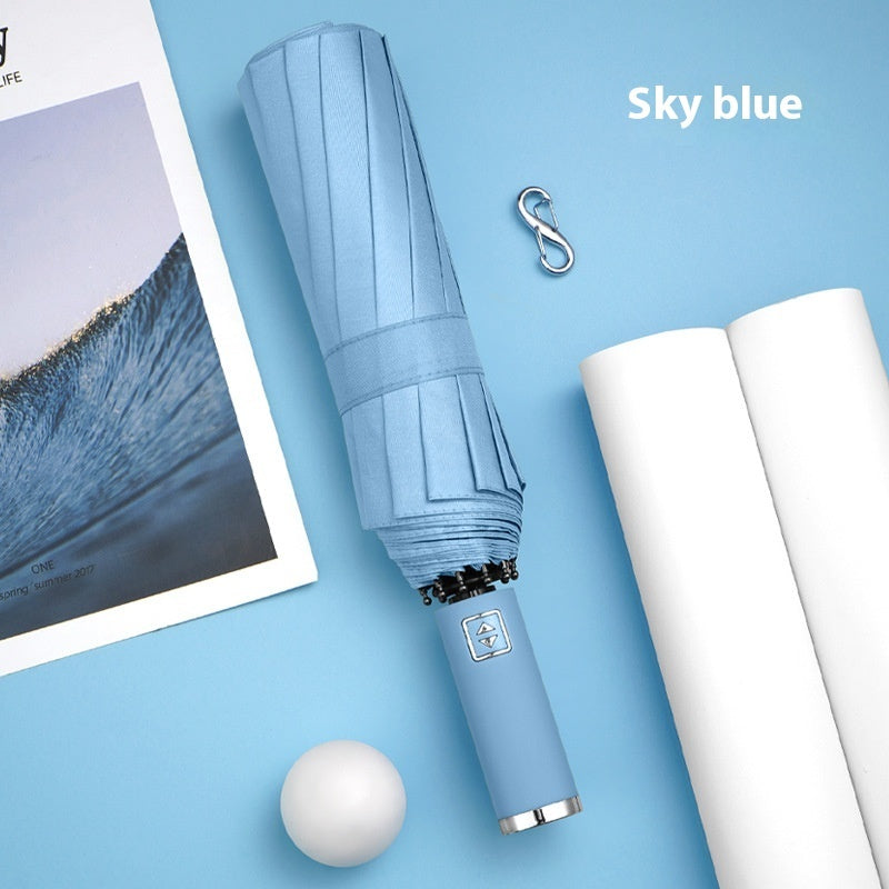 Dual-purpose Automatic Buckle Umbrella Aluminum Bone Folding Business Umbrella