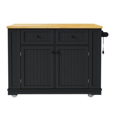 Large Kitchen Island With 2 Bar Stools, Power Outlet, Door Internal Storage Rack, Kitchen Storage Cart On 5 Wheels With Drop Leaf, 5 Open Side Racks, 2 Drawers,for Kitchen,Dining Room