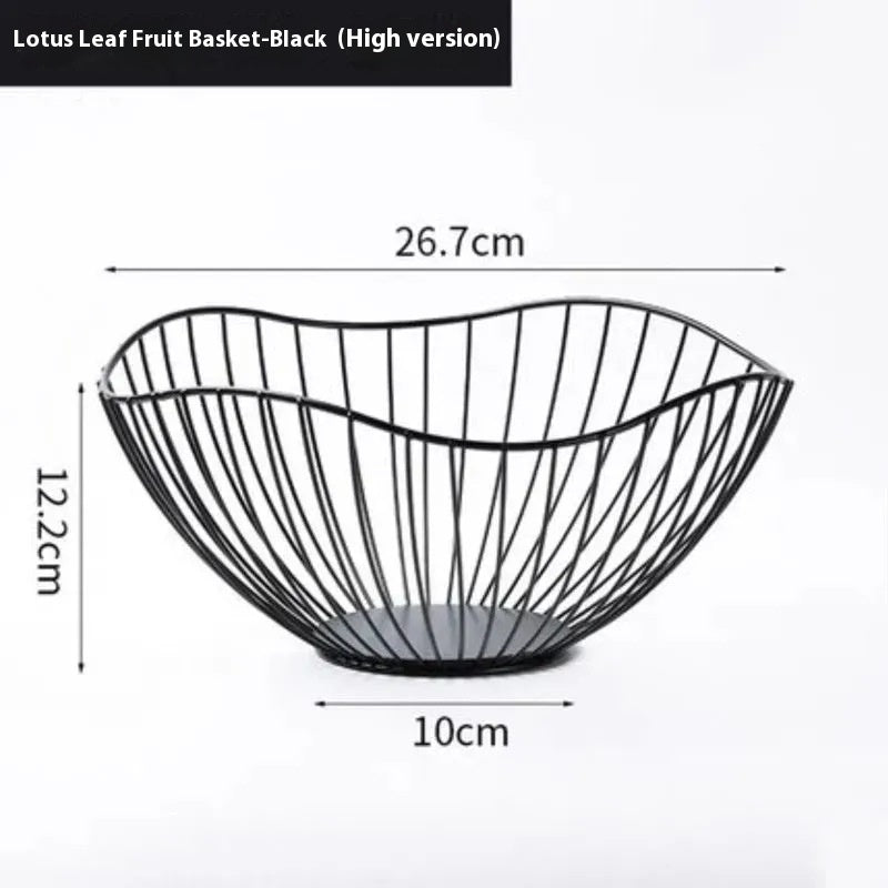 Simple Hollow Iron European Style Living Room Coffee Table Fruit Basket