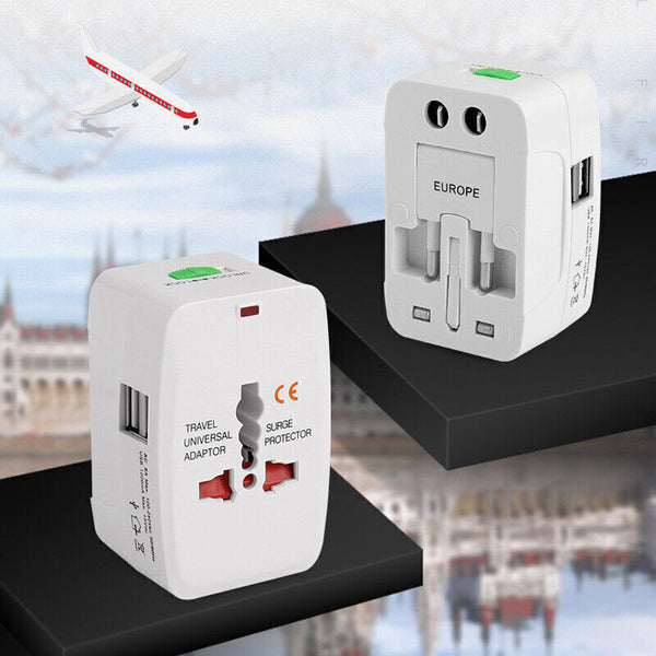Universal New Plug Charger World Wide Use Travel Adapter EUDE UK  AU US USB Port