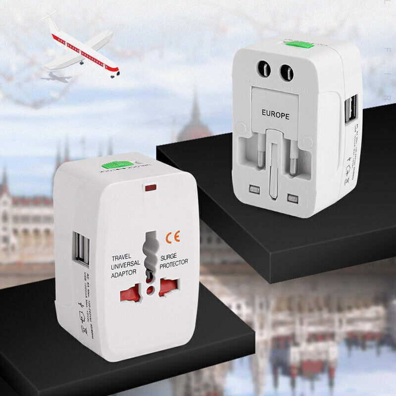 Universal New Plug Charger World Wide Use Travel Adapter EUDE UK  AU US USB Port