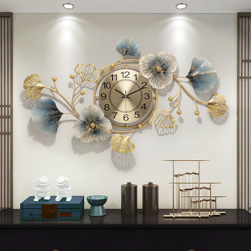 Living Room Restaurant Ideas Ginkgo Leaf Chinese Wall Clock