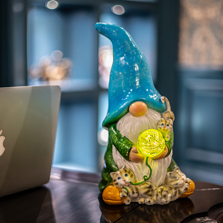 Resin Elf Solar Garden Outdoor Decoration