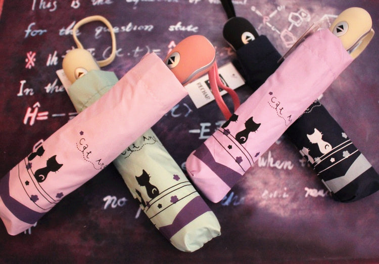 Kitten flower folding umbrella