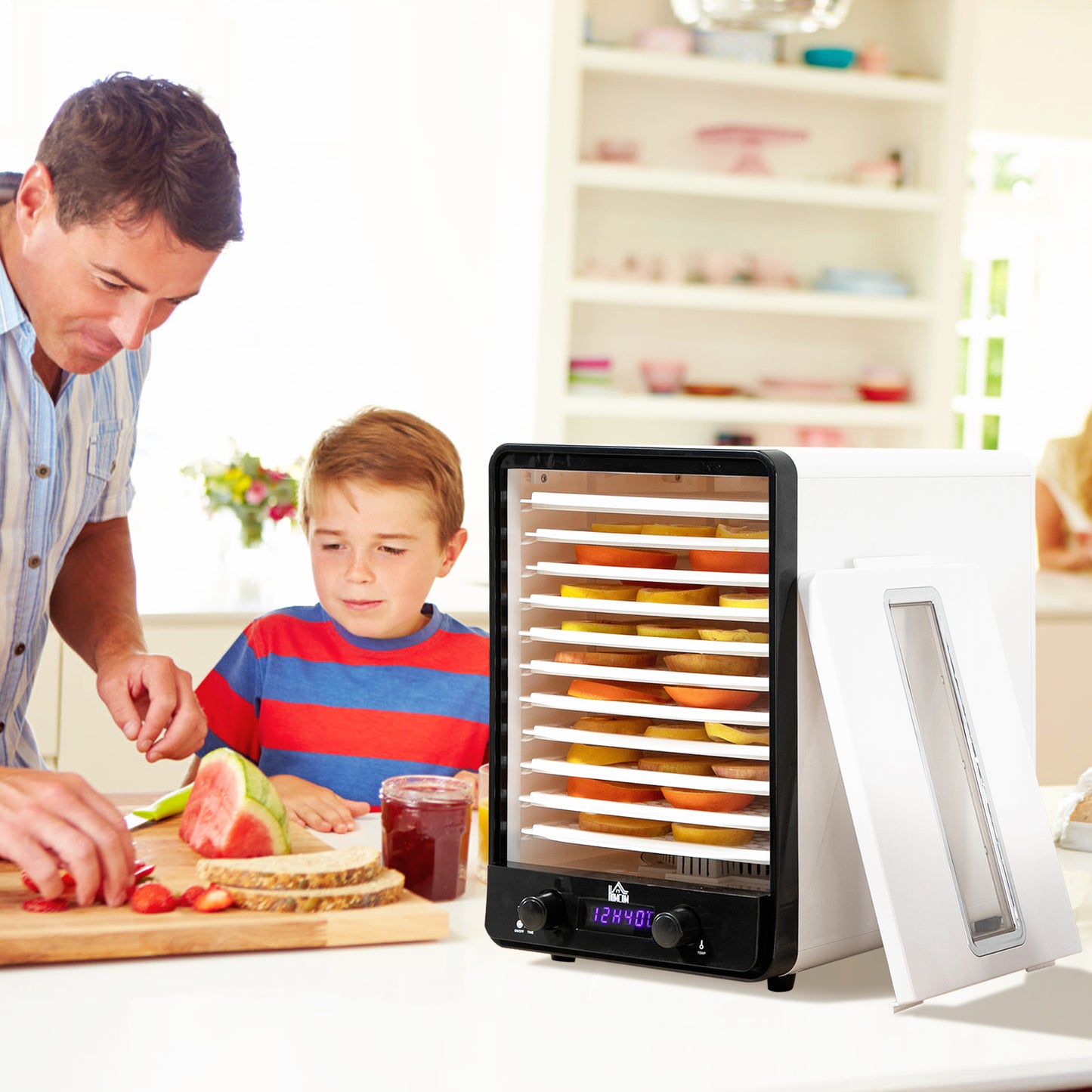 11-Tray Food Dehydrator, 40-70℃ Temperature And Timer