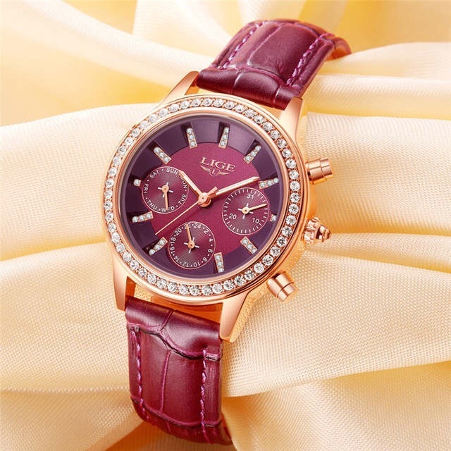 Rhinestone Multifunctional Waterproof Women's Watch