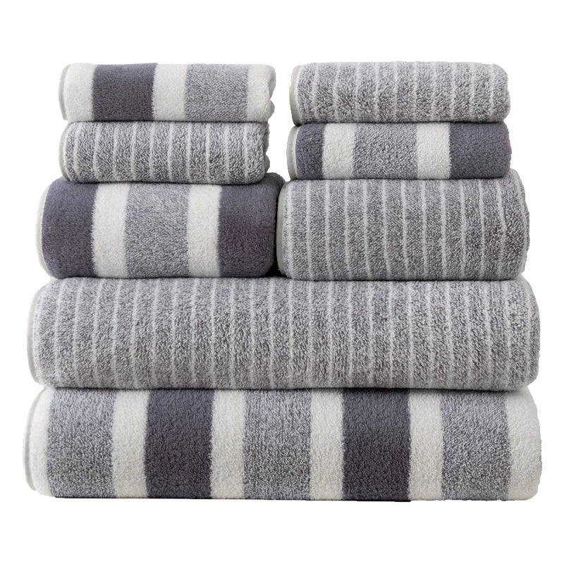 Coral Fleece Double-sided Thickened 8-piece Set Towels Square Scarf