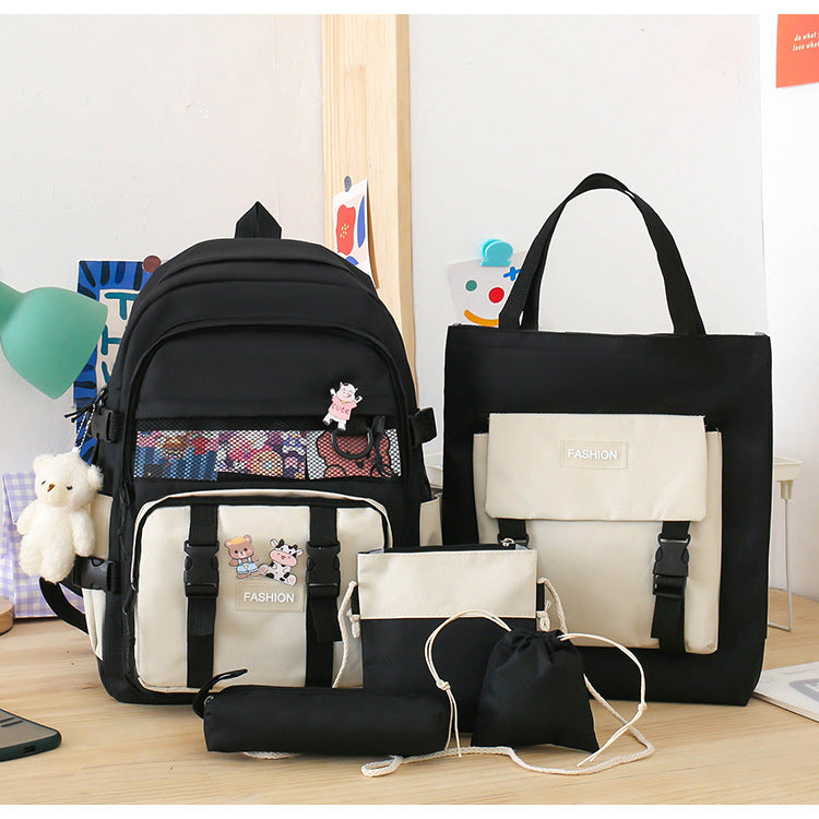 Five-piece Schoolbag For Women