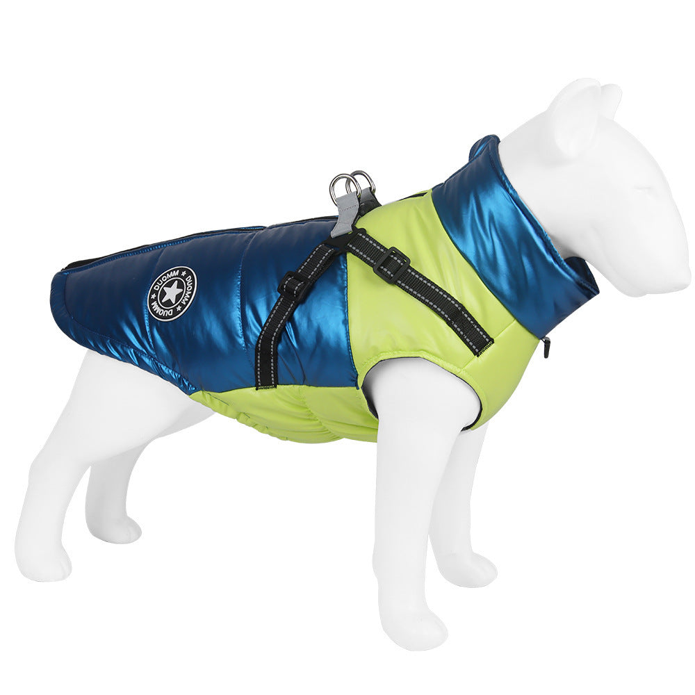 Windproof and warm reflective harness for dogs