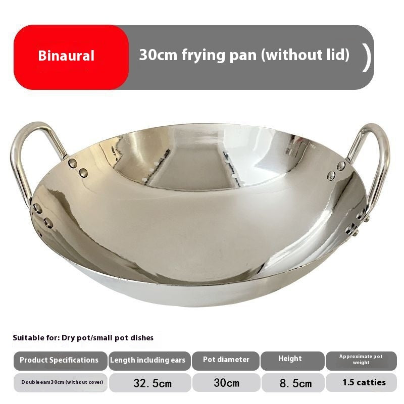 Household Quick-fry Pan Gas Stove Round Bottom Uncoated Wok