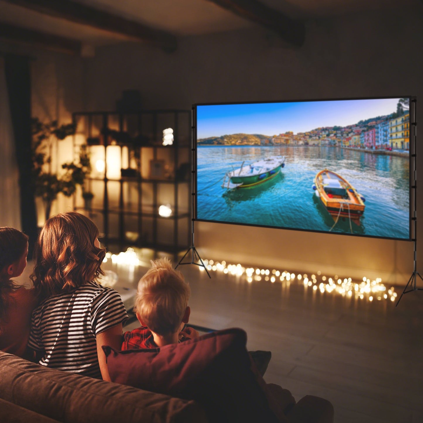 1Pc 120inch Or 100inch Projector Screen With Stand 16 9 4K HD Rear Front Wrinkle Free Portable And Foldable Movie Screen With Carry Bag For Indoor Outdoor Home Theater Backyard Cinema