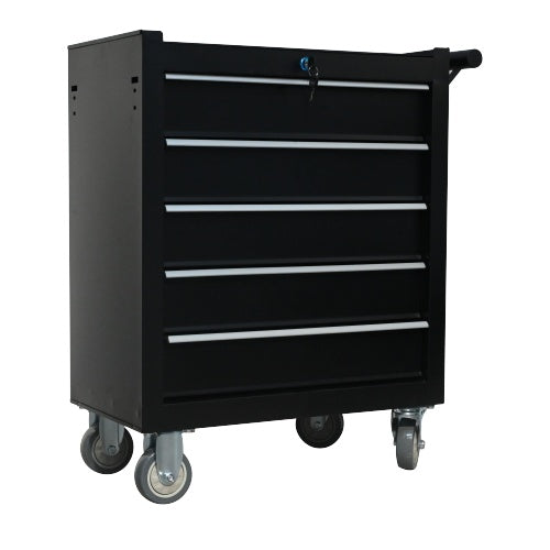 Five-Drawer Rolling Tool Chest With Wheels, Detachable Cabinet Storage Tool Box With Drawers, Metal Tool Cart With Toolbox For Garage Workshop Warehouse