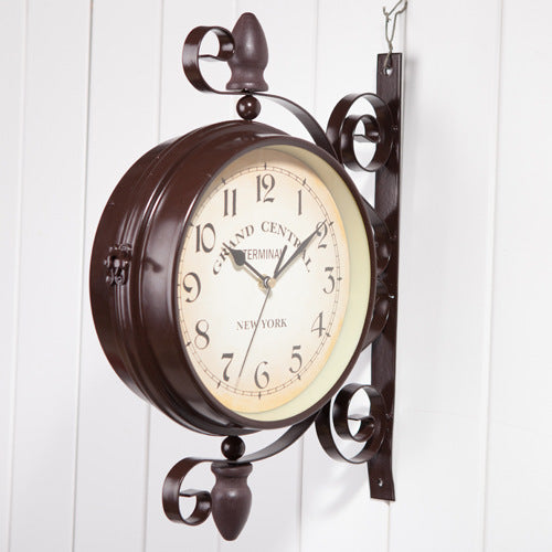 Classical European Style Creative Fashion Double-sided Wall Clock