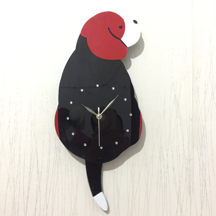 Wall  Quartz Clock Mute Cute Cat With Tail