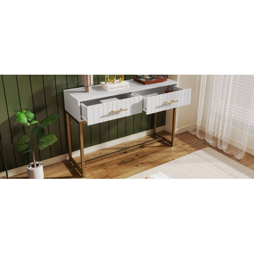 Dressing Table With 2 Drawers 75 Cm High ,Chest Of Drawers Bedroom Highboard White Sideboard Chest Of Drawers For Bedroom, White  H76.5 W100 D45 Cm