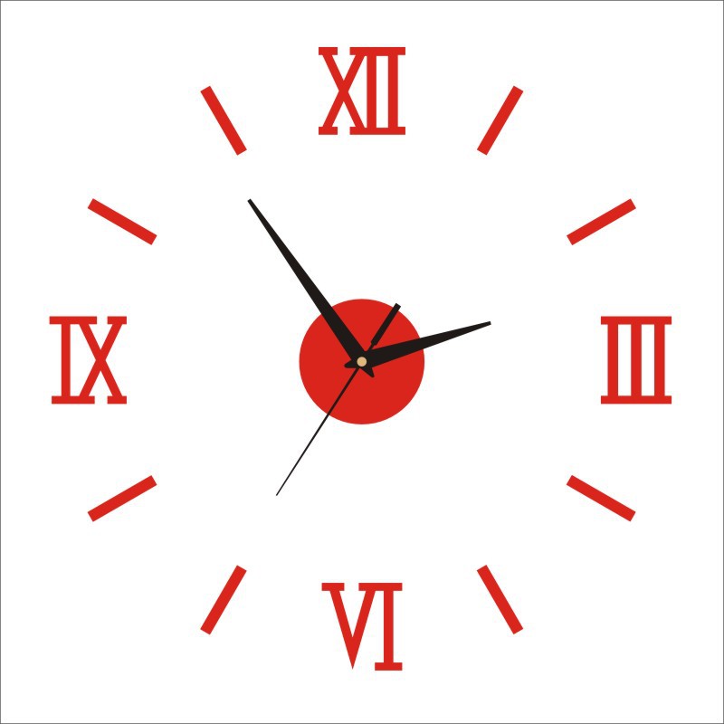 Creative acrylic mirror wall clock DIY stereo hanging