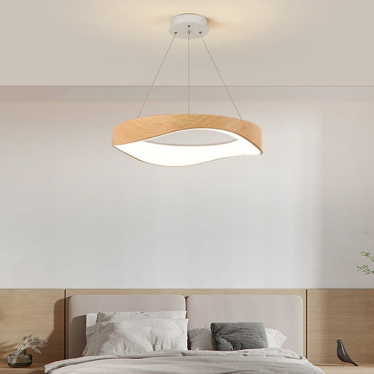 Nordic Creative Wood Grain Restaurant Bar Chandelier