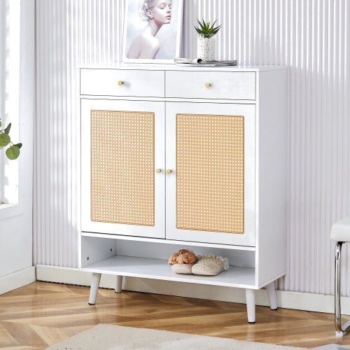 Modern Minimalist Storage Cabinet, Rattan Shoe Cabinet, Bed Top Cabinet. Beautiful Shape, Suitable For Corridors And Living Rooms