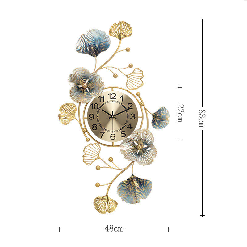 Living Room Restaurant Ideas Ginkgo Leaf Chinese Wall Clock