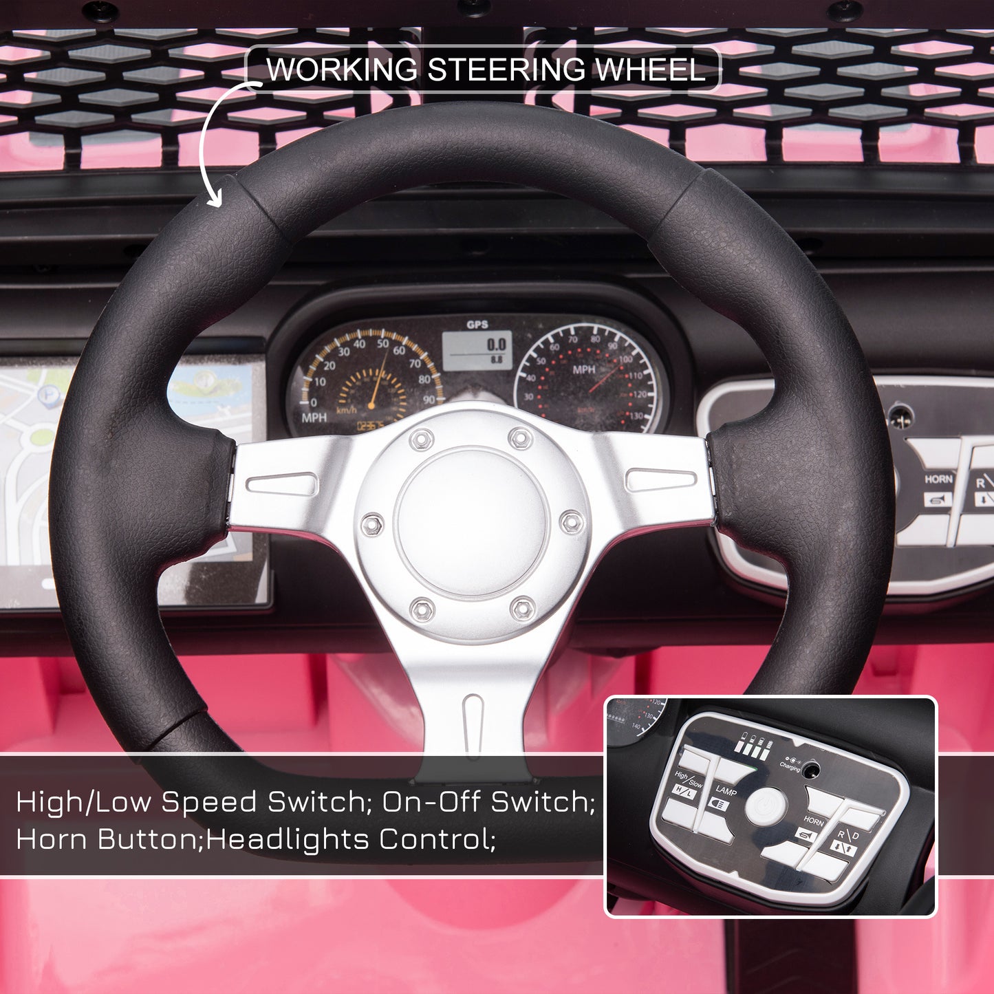 Electric Off-Road Truck 12V Kids Ride On With Remote Control MP3 Music Adjustable Speed