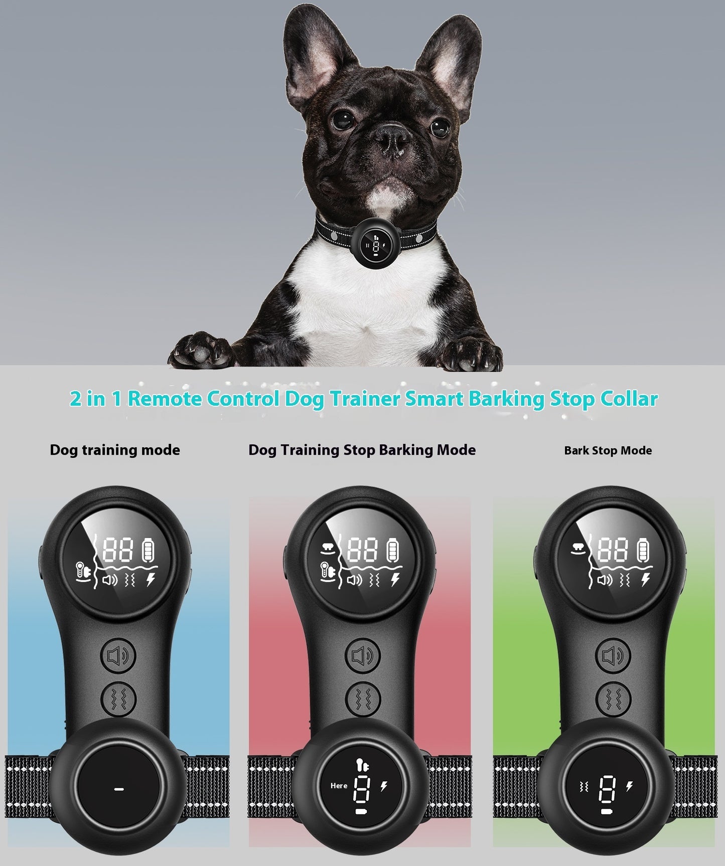 Multiple Training Modes Smart 3-in-1 Dog Trainer Bark Stopper