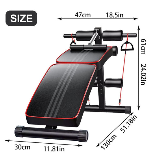 Sit Up Bench Adjustable Core ABS Workout Multipurpose Thigh Support For Home Gym
