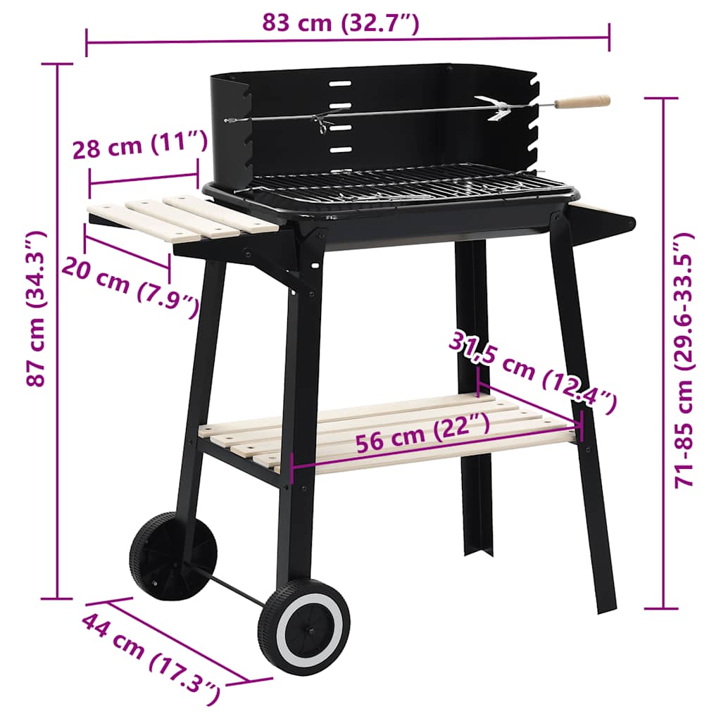 Charcoal Grill Stand Grill with Wheels