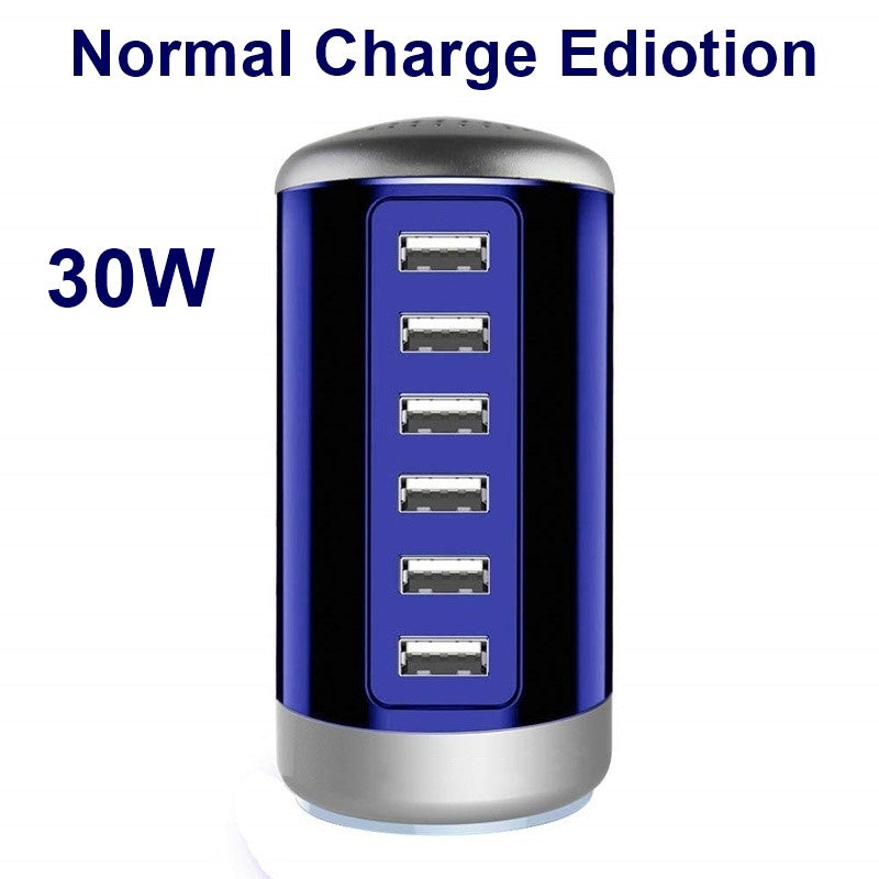 USB C Charging Station With 6Ports Mobile Phone Charger Multi-port Usb Cylindrical Charger