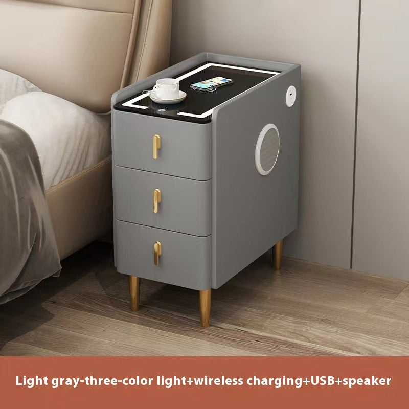 Ultra Narrow Small Smart Bedside Table Modern Simple