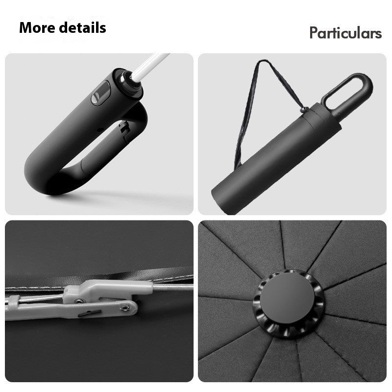 Dual-purpose Automatic Buckle Umbrella Aluminum Bone Folding Business Umbrella