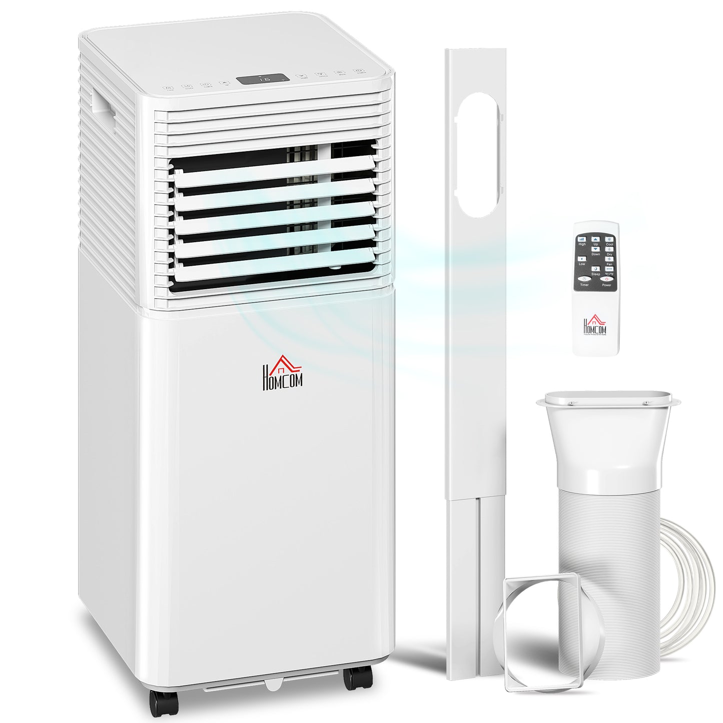 10000 BTU Mobile Air Conditioner for Cooling and Dehumidifying, Remote Control, 24H Timer, LED Display, White