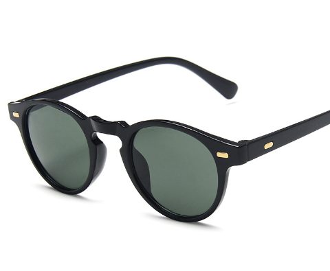 Personalized Retro Miding Sunglasses Men&#039;s Small Round Sunglasses Bright Black Plain Glasses