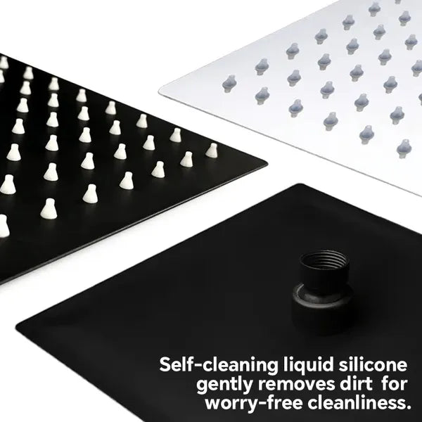 3-in-1 Shower System - High-Flow Square Rain Head + Adjustable Arm + Handheld Spray