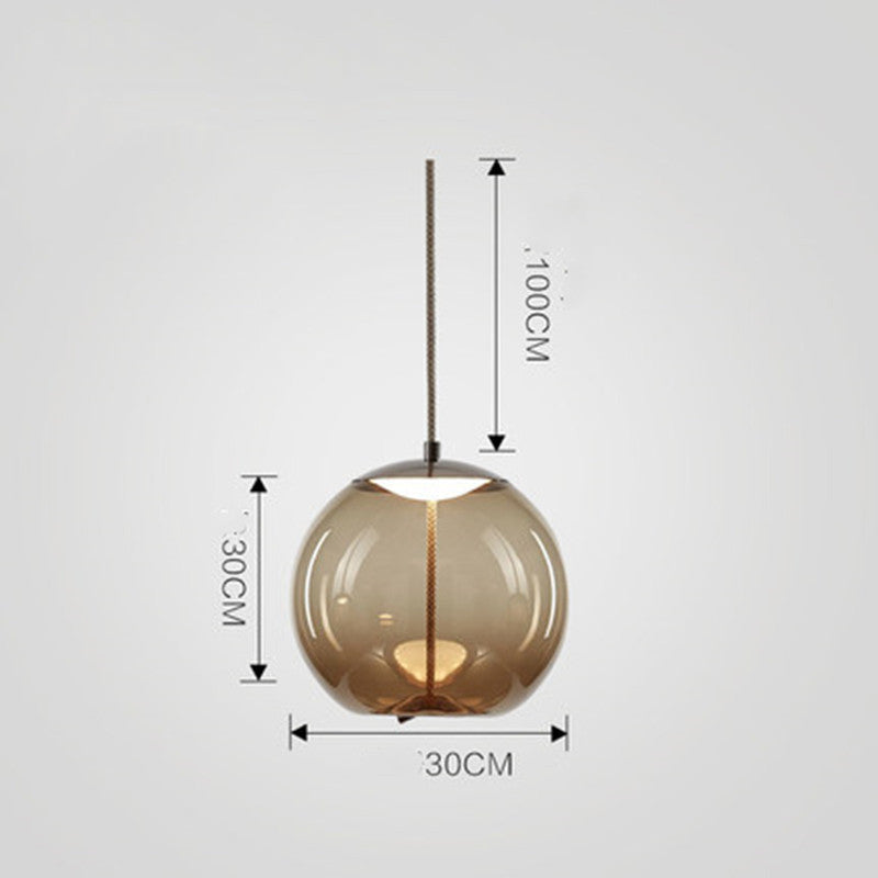 Modern Minimalist Living Room Bar Creative Single Head Glass Chandelier