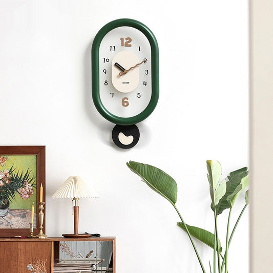 Punch-free Fashion Cream Style Living Room Wall Clock
