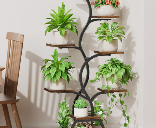 Metal Ironwood Indoor Plant Stand With Grow Lightsperfect For Indoor Gardening