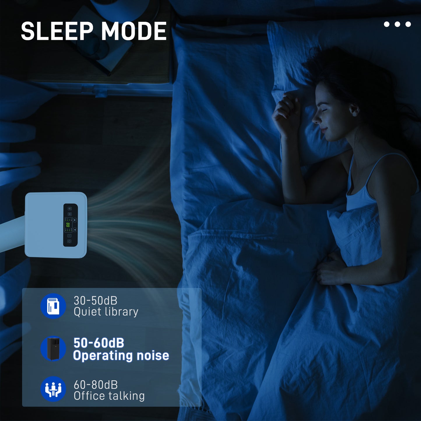 8000 BTU Mobile Air Conditioner, 345 Sq. Ft., AC Unit with Dehumidifier, Sleep, 24H Timer On/Off, Window Kit, White