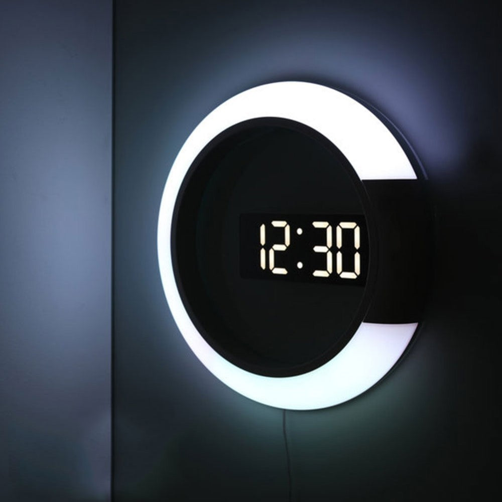New LED mirror hollow wall clock