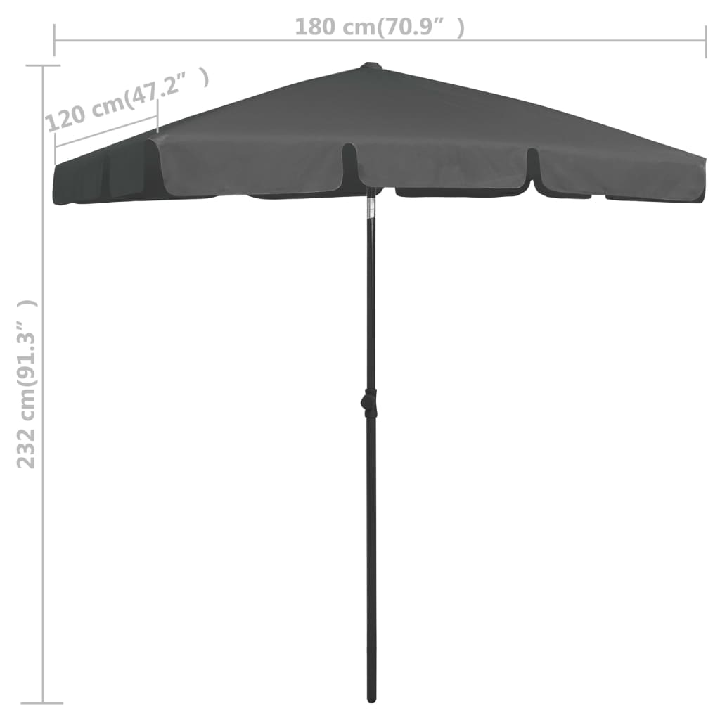 beach umbrella anthracite