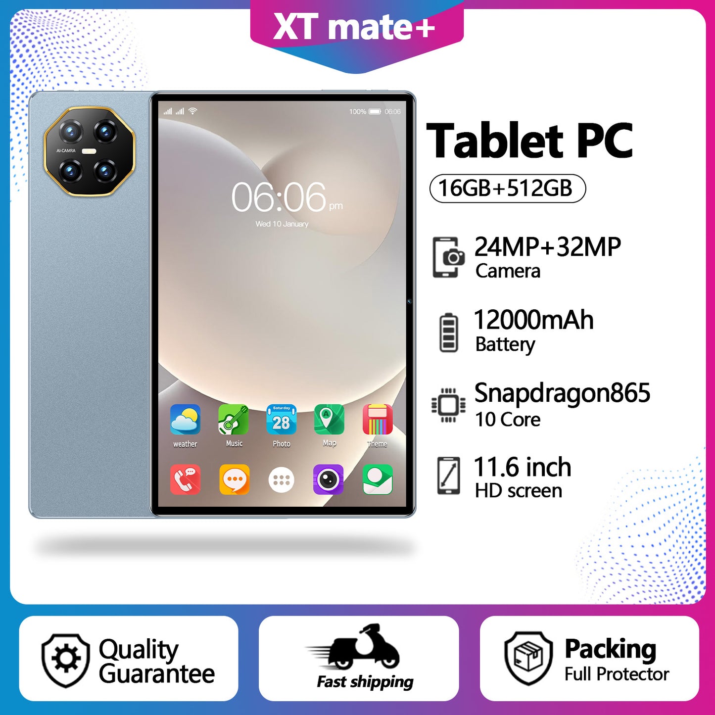 10 inch Tablet  Google Play Store Version  HD Display Smart Android 12