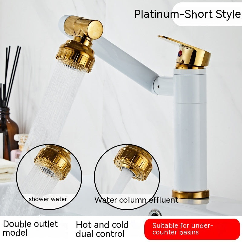 Multifunctional Basin Hot And Cold Water Faucet Digital Display Rotating Wash
