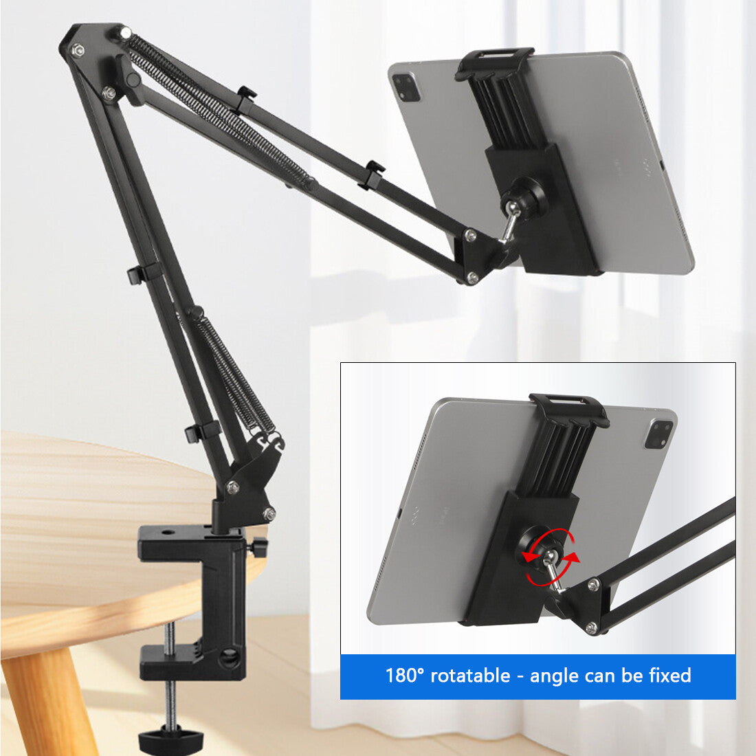 NEW 360 Long Arm Lazy Tablet Stand IPad Phone Holder Mount Clamp Bed Table Overhead UK