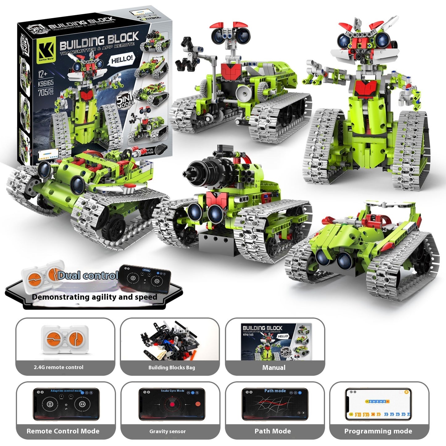 Programming Robot Electric Building Blocks Remote Control Car Toys