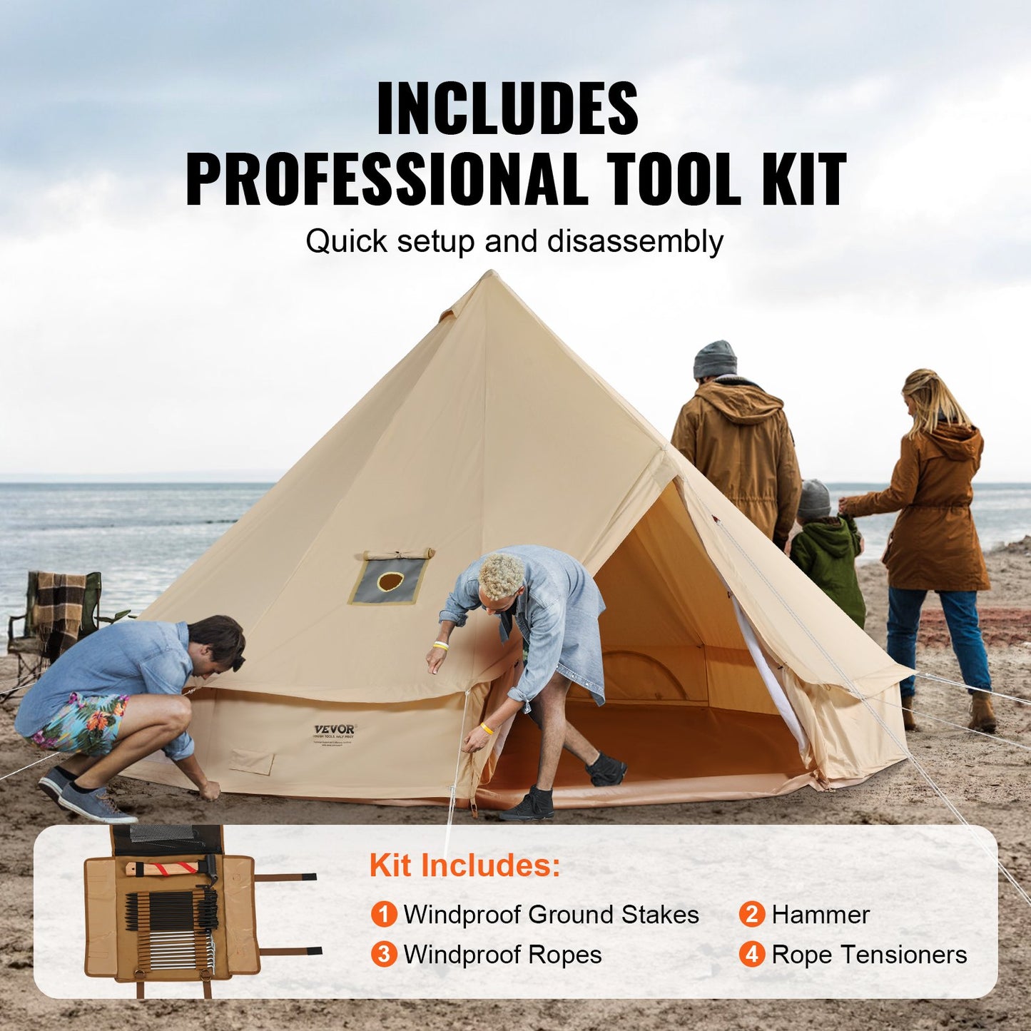 Canvas-Glockenzelt 3 M 4-Jahreszeiten-Canvas-Zelt Für Camping Mit Herdanschluss