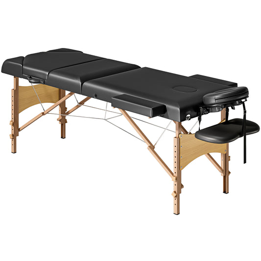 Adjustable Folding Massage Table - Black