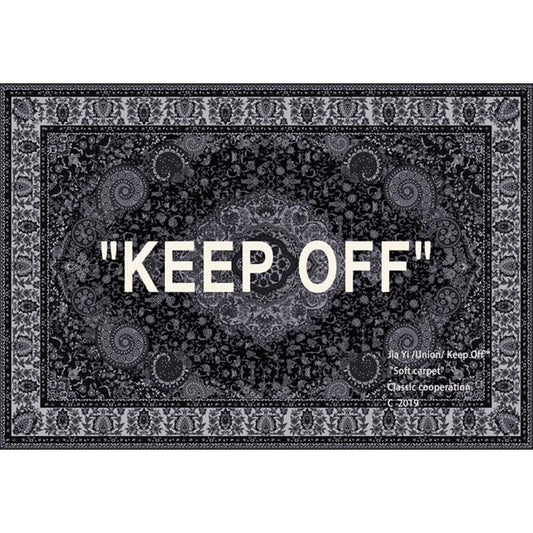 KEEP OFF letter carpet