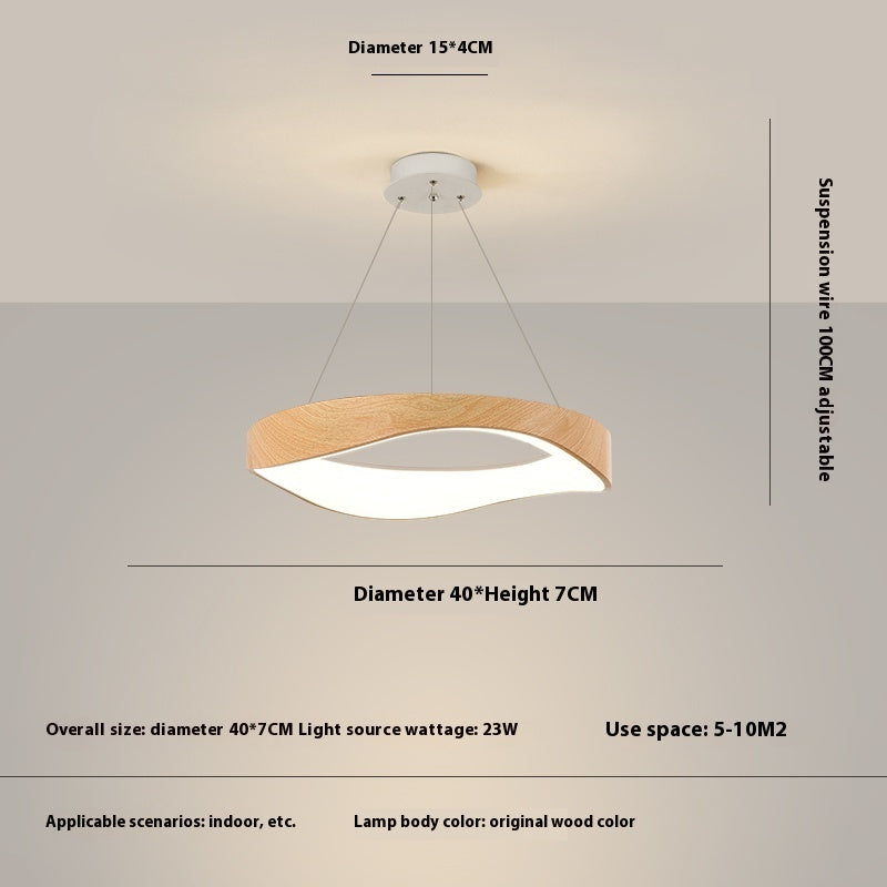 Nordic Creative Wood Grain Restaurant Bar Chandelier