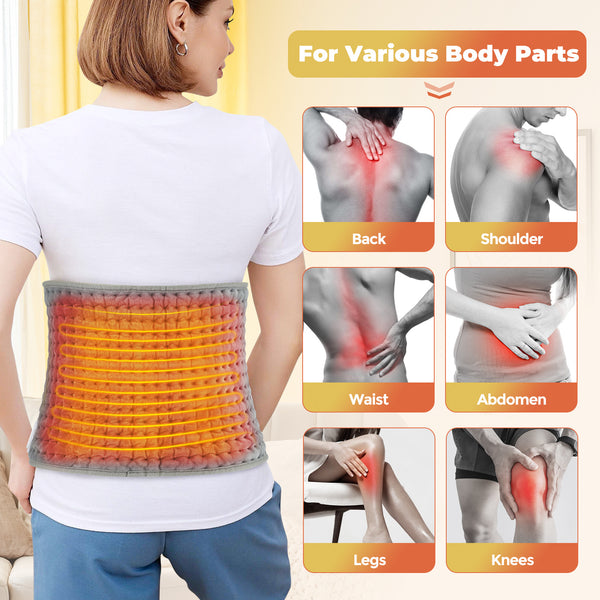 Back Heating Support Belt Heated Waist Brace With Adjustable Temperature Warm Back Belt Abdomen Warmer Lumbar Support Pad