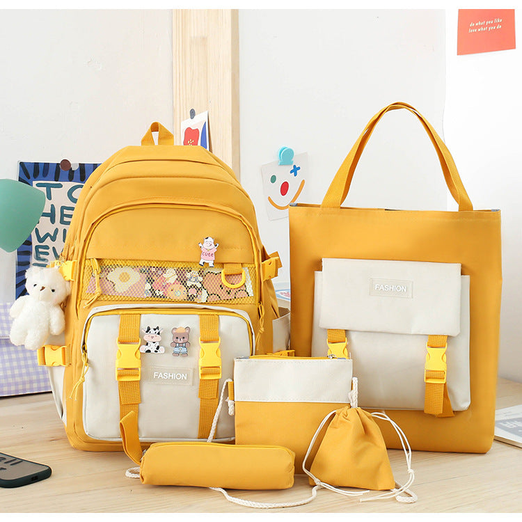 Five-piece Schoolbag For Women